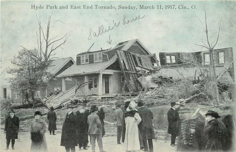Postcard Hyde Park & East End Tornado Cincinnati OH Sunday March 11,1917