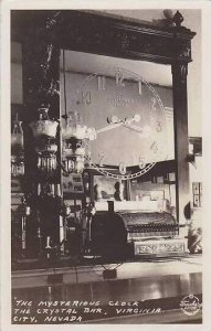 Nevada Virginia City The Mysterious Clock The Crystal Bar Real Photo RPPC