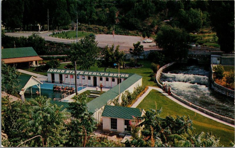 Vtg Idaho ID Lava Hot Springs Portneuf River Health Baths Pool Grounds Postcard