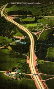 Pennsylvania Turnpike Aerial View Showing 100 Foot High Hill and Clear Ridge Cut