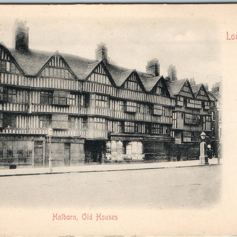 c1900s UDB Holborn, London, England, U.K Old Houses Stengel & Co Dresden PC A206