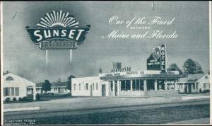 Portsmouth VA Sunset Manor Motel Restaurant Postcard