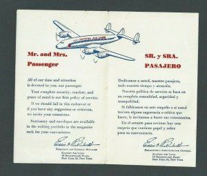 Ca 1947 Folder Eastern Airlines For Comments Eddie Rickenbacker President &---