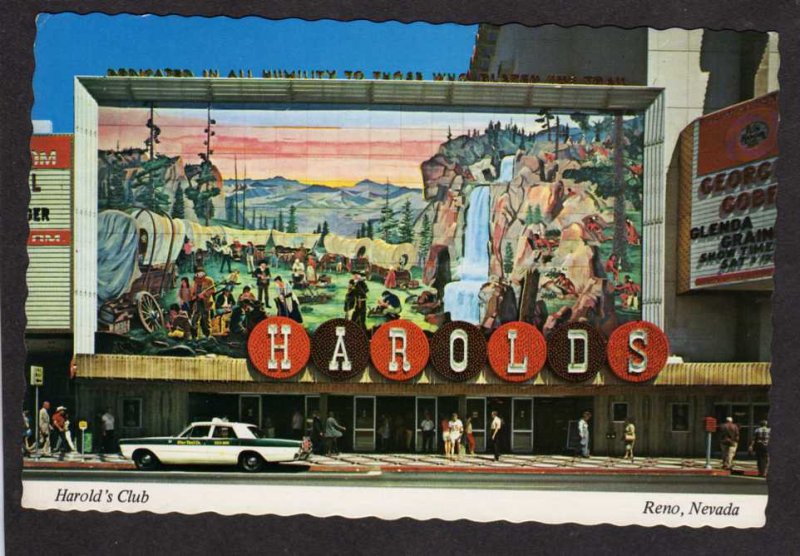 NV Harolds Club Casino Mural RENO NEVADA Postcard PC