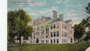 Postcard High School Charles City Iowa