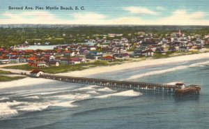 Vintage Postcard Second Avenue Myrtle Beach South Carolina Tichnor Quality News