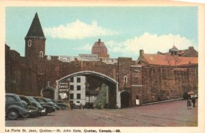 Vintage Postcard La Porte St. Jean Quebec St. John Gate Landmark Quebec Canada