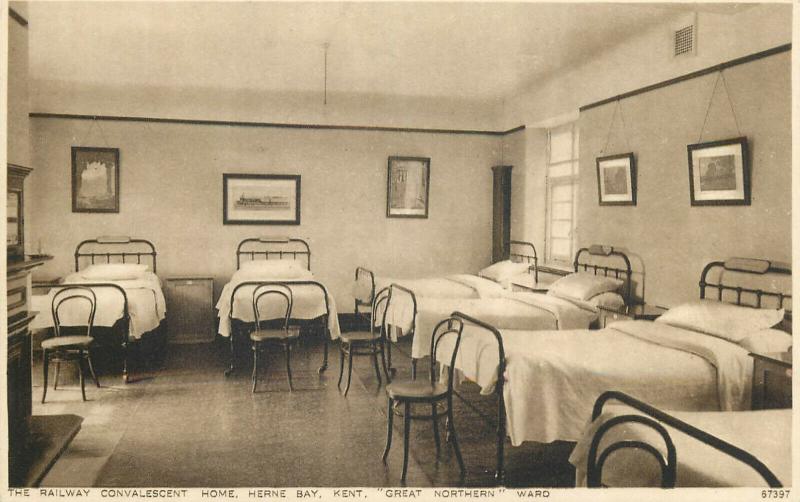 The Railway Convalescent Home interior Herne Bay Kent UK set of 8 postcard