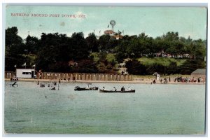 c1910's Bathing Ground Canoeing Port Dower Ontario Canada Antique Postcard