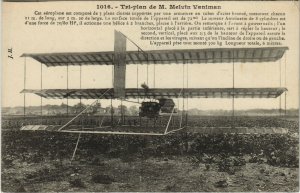 PC AVIATION, TRI-PLAN DE M. MELVIN VANIMAN, Vintage Postcard (b38192)