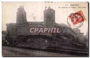 Old Postcard Fougeres Vue Generale du Chateau West Coast