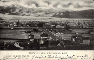 LIVINGSTON MT Bird's Eye View c1905 Postcard