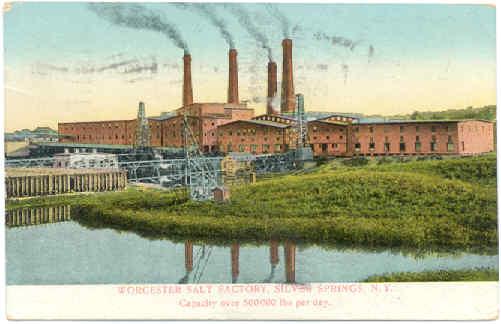 Worcester Salt Factory, Silver Springs, New York, 1908 Divided Back