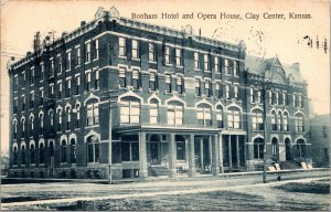 Postcard Bonham Hotel and Opera House in Clay Center, Kansas~133311