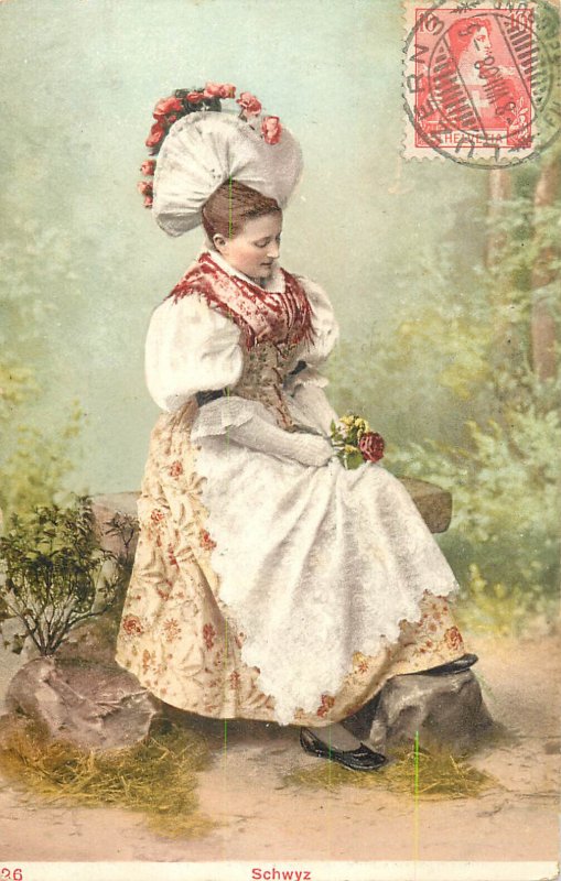 Folk type costume Switzerland 1908