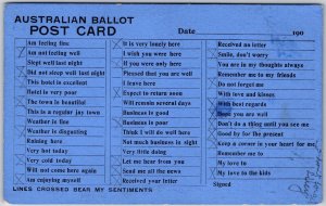 Australian Ballot, How You Feel Today, Sentiments,1908, Vintage Postcard