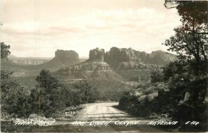 Arizona Oak Creek Canyon Twin Peaks 1940s RPPC Photo Postcard 22-6745