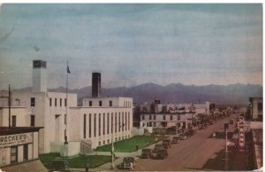 VINTAGE POSTCARD VERY EARLY STREET SCENE AND OLD CARS ANCHORAGE ALASKA (FROM KOD