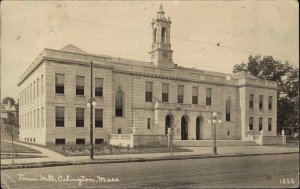 Arlington Massachusetts MA Town Hall c1910 Real Photo Vintage Postcard