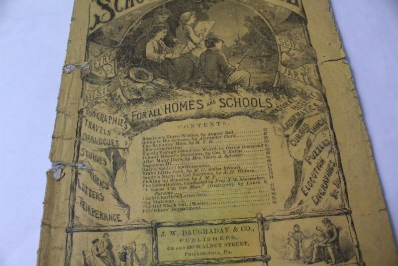 Vintage 1873 School Day Magazine Volume XVII with 88 Pages