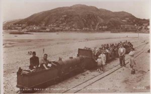 Fairbourne Miniature Train At Barmouth Terminus Railwat Old Real Photo Postcard