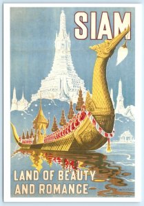 SIAM now THAILAND ~ Poster Style LAND of BEAUTY & ROMANCE 4x6 Repro Postcard