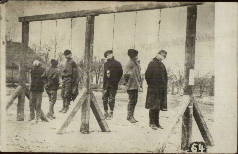 MaCabre Socialism Bolsheviks Hung in Russia c1910 Real Photo Postcard