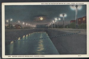 Central America Postcard - Gatun Locks By Moonlight, Panama Canal   T3405