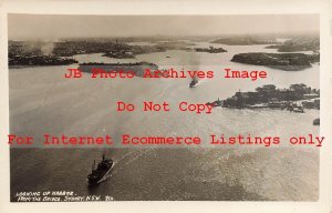 Australia, Sydney, RPPC, Looking Up the Harbor from the Bridge, Photo No 201