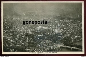 dc1125 - ENGLAND LONDON 1930s Panoramic Air-scape. Real Photo Postcard