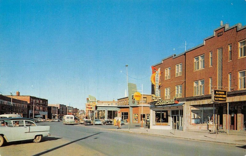 RIMOUSKI Quebec, Canada Le Nouvelle rue St-Germain Street Scene Postcard c1950s