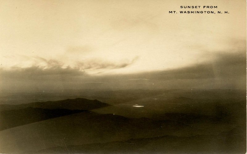 NH - Mt. Washington. Sunset    RPPC