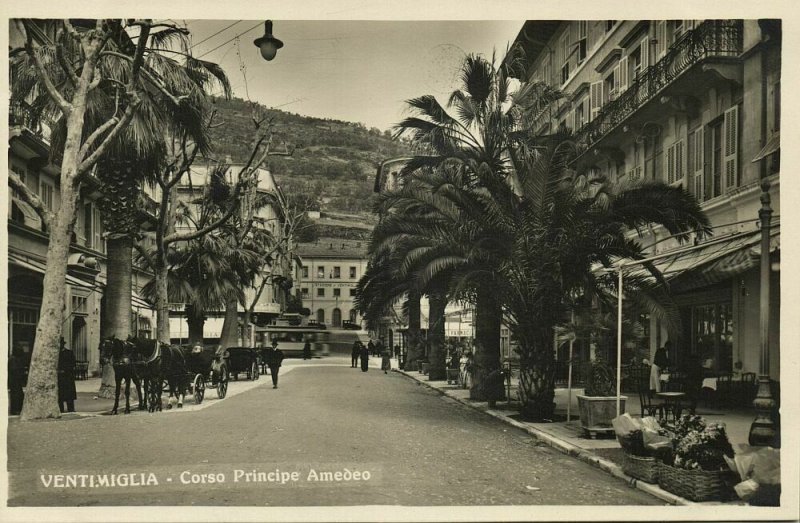 italy, VENTIMIGLIA, Corso Principe Amedeo (1920s) RPPC Postcard