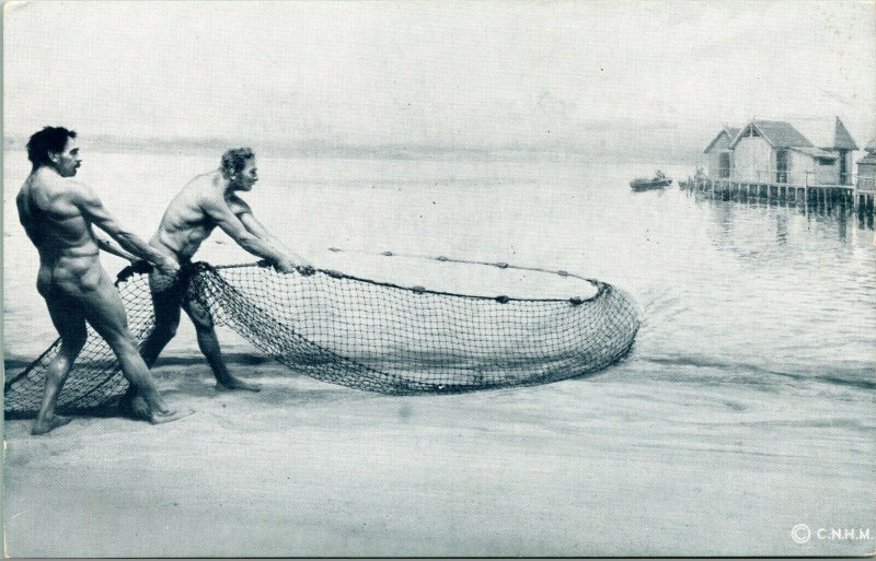 Carte Postale Vintage Field Musée Chicago Lac Dweller Scène Pierre Age Pêcheurs