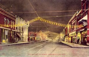 WALNUT ST. AT NIGHT, COFFEYVILLE, KS.