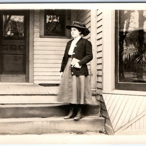 c1910s Lovely Professional Women RPPC House Lady Book Real Photo Dressed Up A161