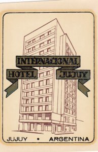 Argentina Jujuy International Hotel Vintage Luggage Label sk2496