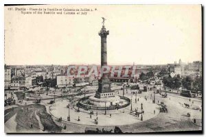 Old Postcard Paris Place de la Bastille and the July Column