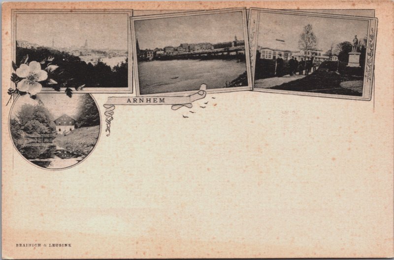 Netherlands Arnhem Multiview Postcard C373
