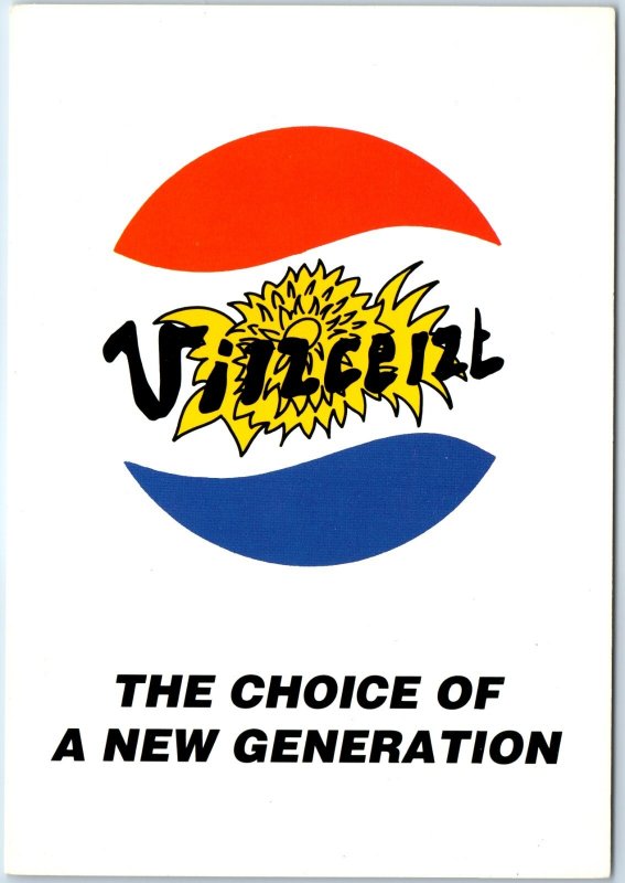 1990s Amsterdam Vincent Pepsi Cola Parody Advertising Postcard Sunburst Logo M45