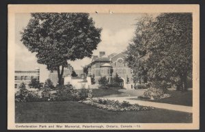 Canada Ontario PETERBOROUGH Confederation Park and War Memorial pm1946 ~ WB PECO