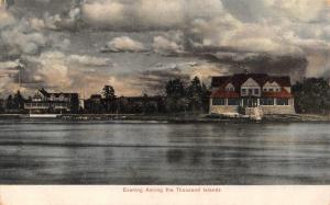 NY, New York  THOUSAND ISLANDS  Waterfront Homes~Cloudy Evening c1900's Postcard