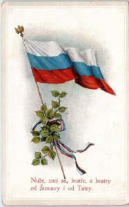 CZECH  FLAG  PATRIOTIC   Greeting  c1910s  Postcard