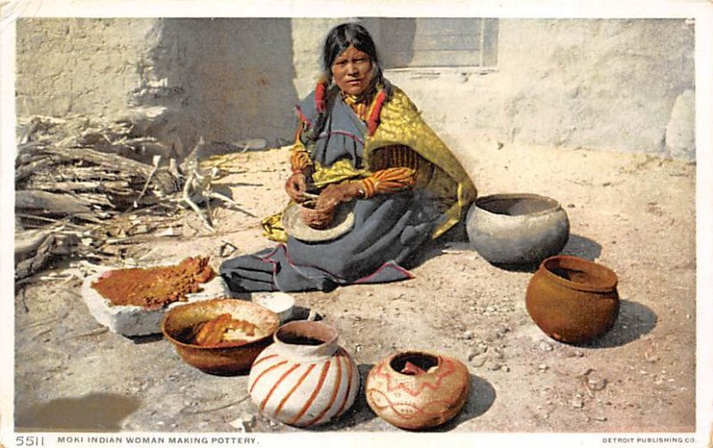 Moki Indian Women Making Pottery Unused 