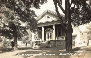 Amherst OH Congregational Church Real Photo 1951 Postcard