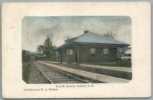 ENFIELD NH R & M RAILROAD STATION RAILWAY TRAIN DEPOT ANTIQUE POSTCARD