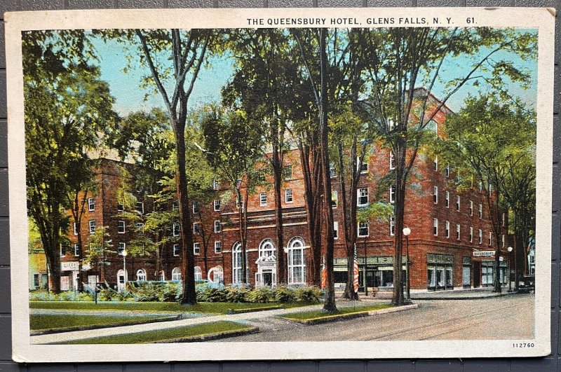 Vintage Postcard 1926 Queensbury Hotel Glen Falls New York