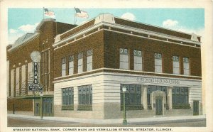 Postcard Illinois Streator National bank occupation Teich 23-6672