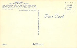 Blue Ridge Parkway Virginia Mabry Mill Chrome Postcard Unused
