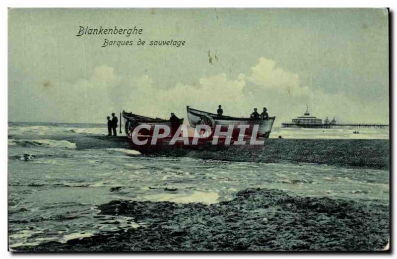 Old Postcard Blankenberghe Rescue Boats